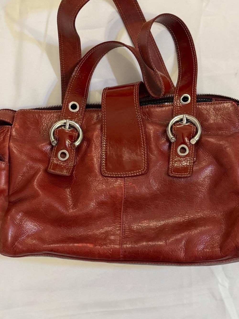 Vintage Francesco Biasia burgundy hobo shoulder bag - Picture 7 of 8